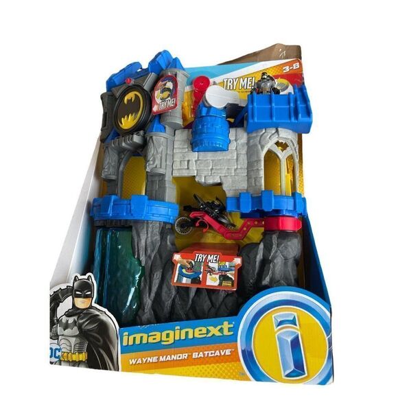 Fisher Price Imaginext Wayne Manor Batcave waterfall new ninja Batman batcycle - Picture 2 of 2